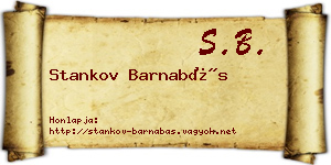 Stankov Barnabás névjegykártya